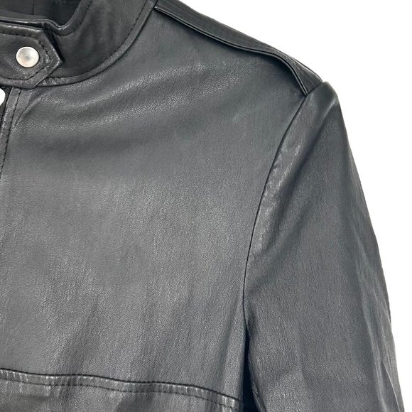 Theory Bavewick Lambs Leather Motorcycle Jacket in New Stretch Leather - Picture 5 of 8